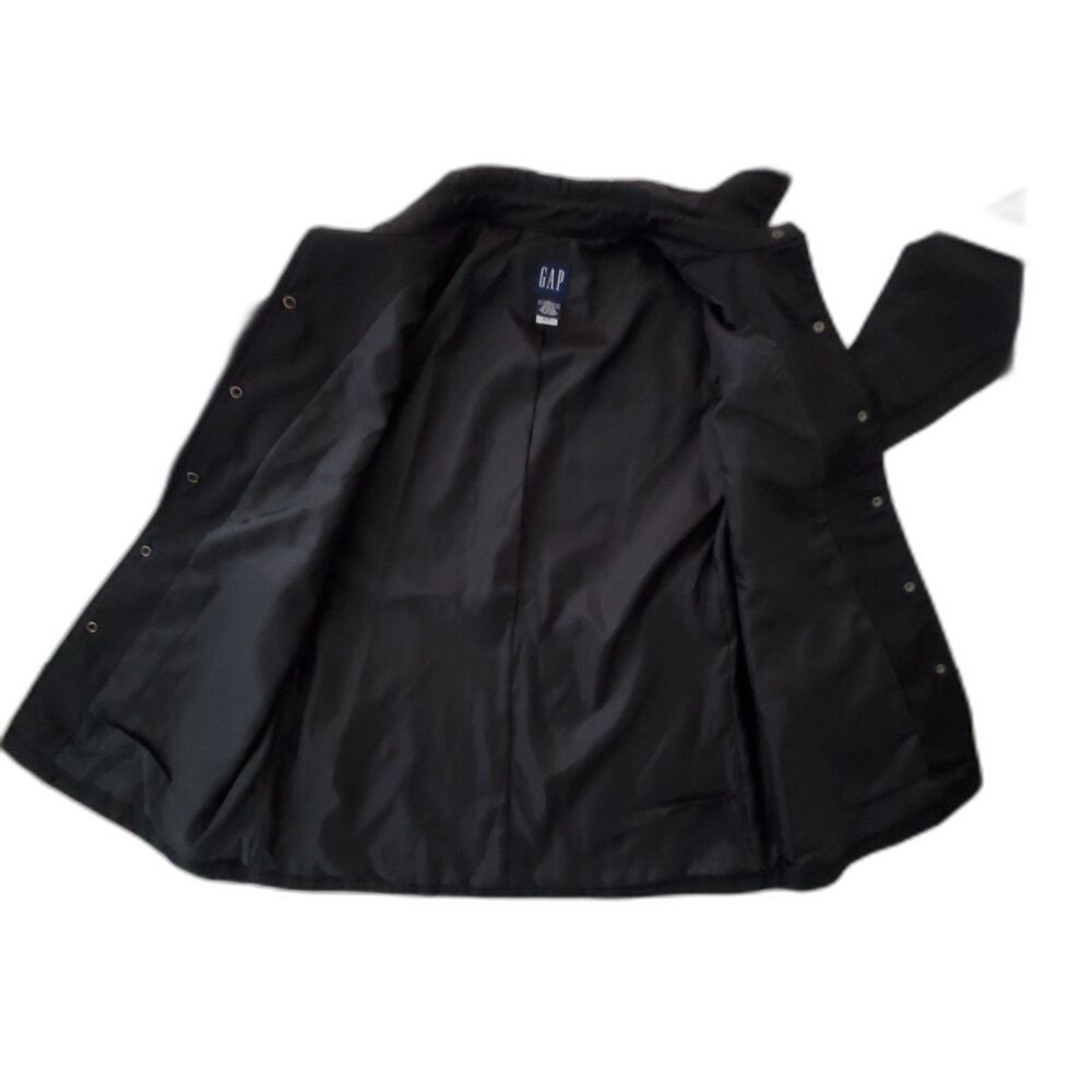 Gap Black Snap Button Collared Jacket Pockets Siz… - image 3